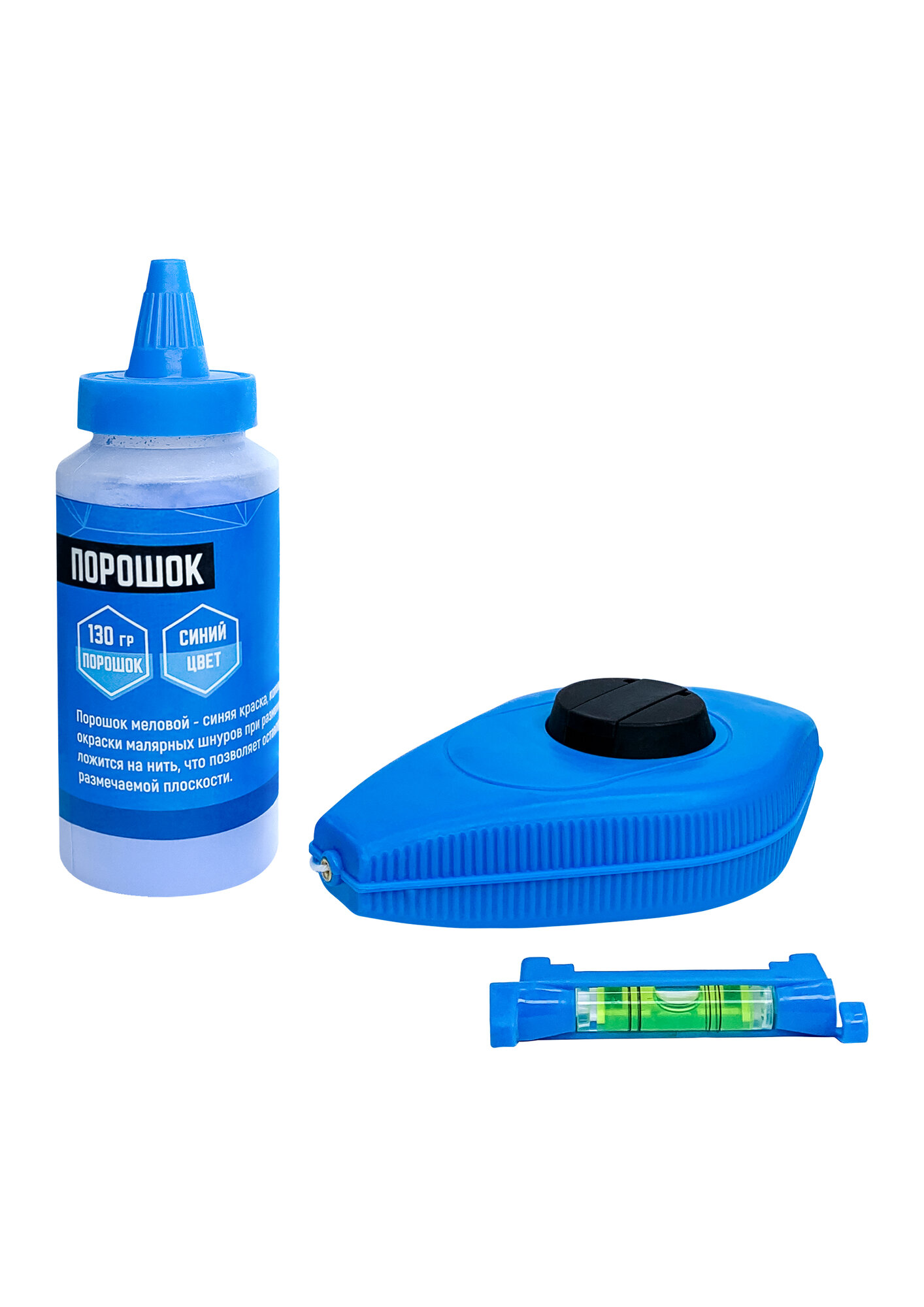 Шнур разметочный VertexTools + порошок меловой, 30 м. шнур, 113 гр. порошок