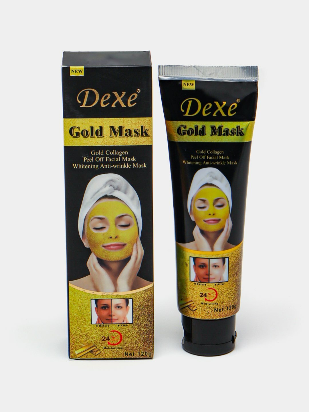 Очищающая черная маска для лица Dexe, от черных точек и акне, 120 г