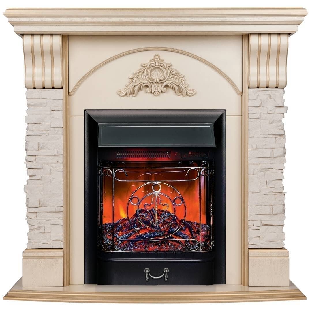 Камин электрический RealFlame "Athena WT", мощность 2 кВт с очагом Majestic Lux Black RC