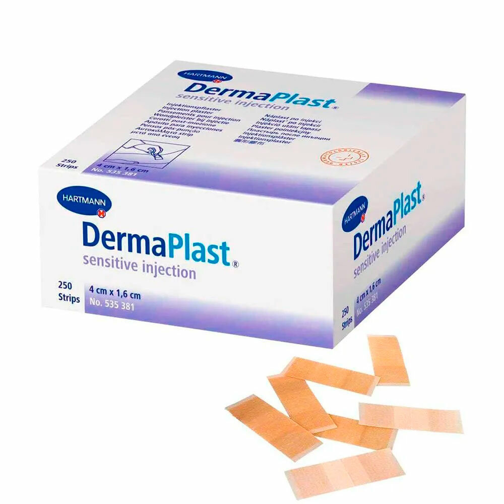 Пластырь DermaPlast soft injection 5353537 мягкий инъекционный на нетканой основе 1,6х4 см 250 шт