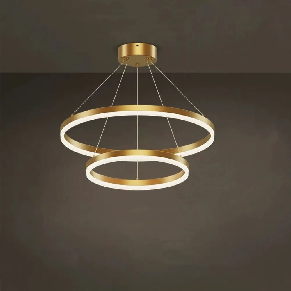 Люстра Mak-Interior Orblaze 2 rings 400 gold, светодиодная, для всех типов потолков