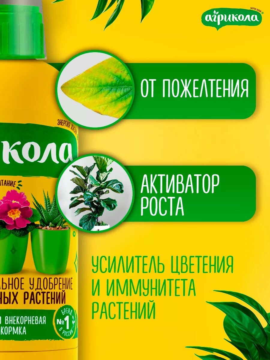 Органоминеральное Удобрение для комнатных цветов Агрикола Аква (фл 250 мл) — фото 1