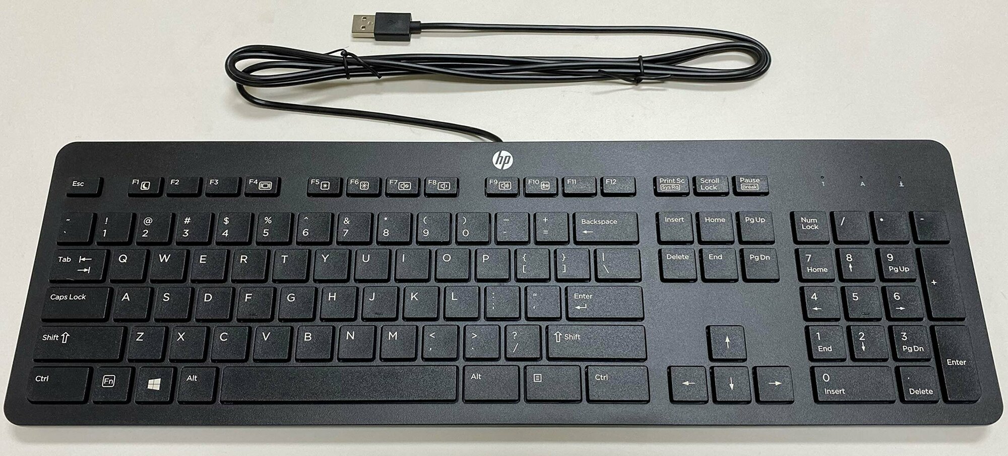 Клавиатура Hewlett-Packard Slim USB, низкопрофильная, черный 803181-251