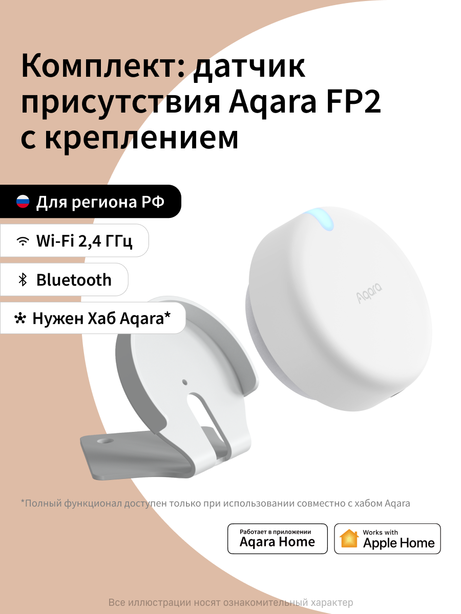 Комплект датчик присутствия Aqara FP2 с креплением полная готовность к установке