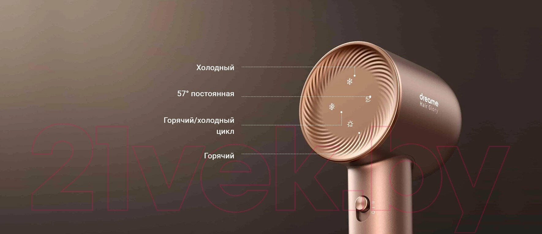 Фен от бренда Dreame Hair Dryer Glory, (AHD6A-RS), для волос. розовой