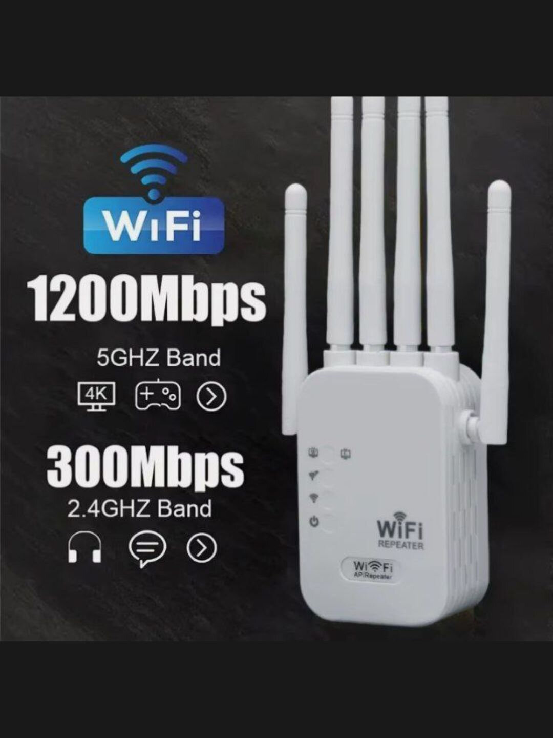 Ретранслятор Wi-Fi PixLink repitear, поддержка 5GHZ 1200mb, белый, для стабильного интернета