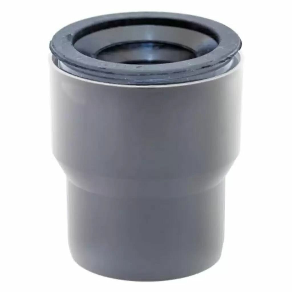 Канализационный переход РосТурПласт 124х110 мм с чугуна на пластик с манжетой серый