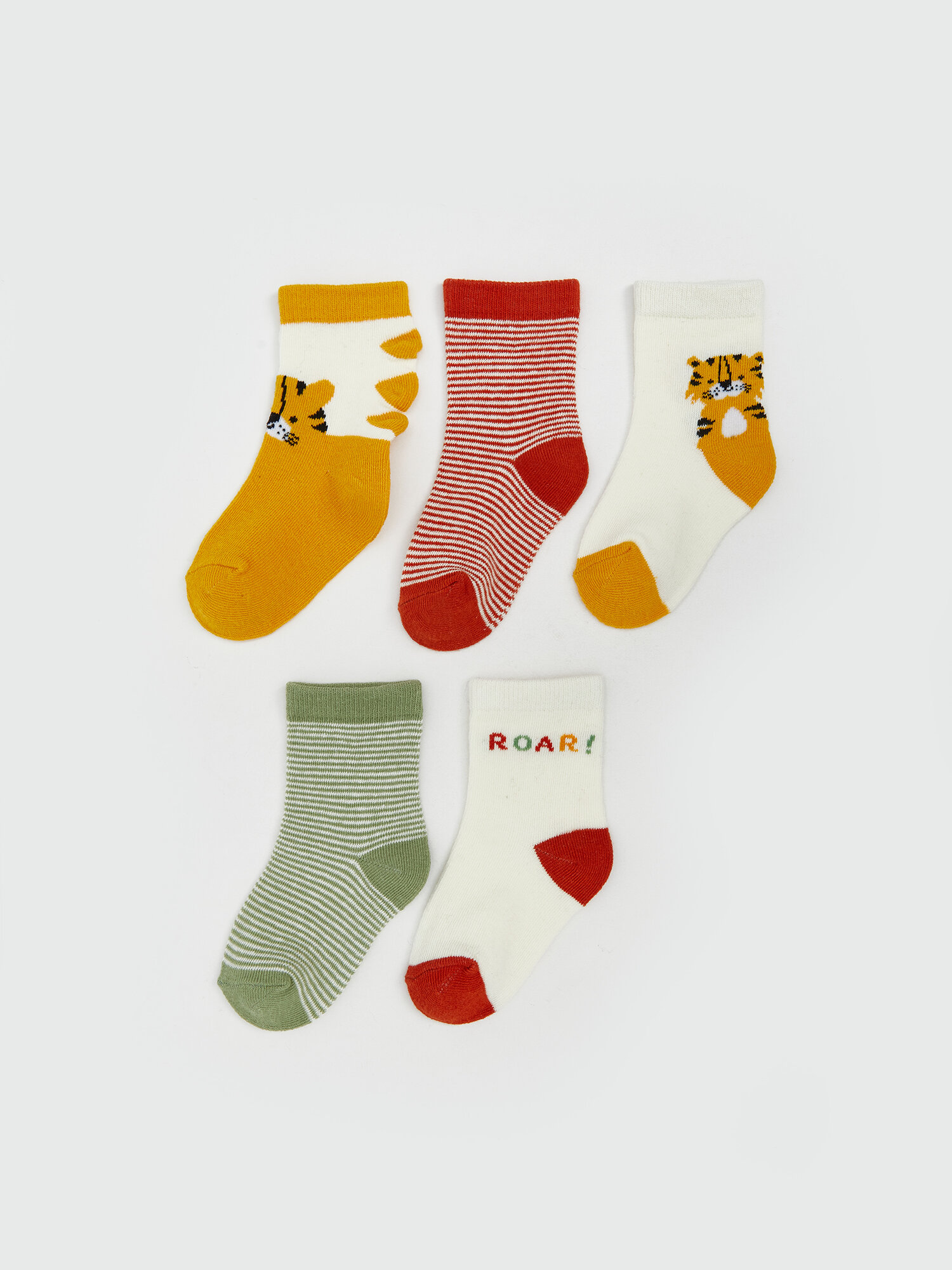 Носки LC Waikiki 5 пар размер 14-16 (0-6 мес) горчичный