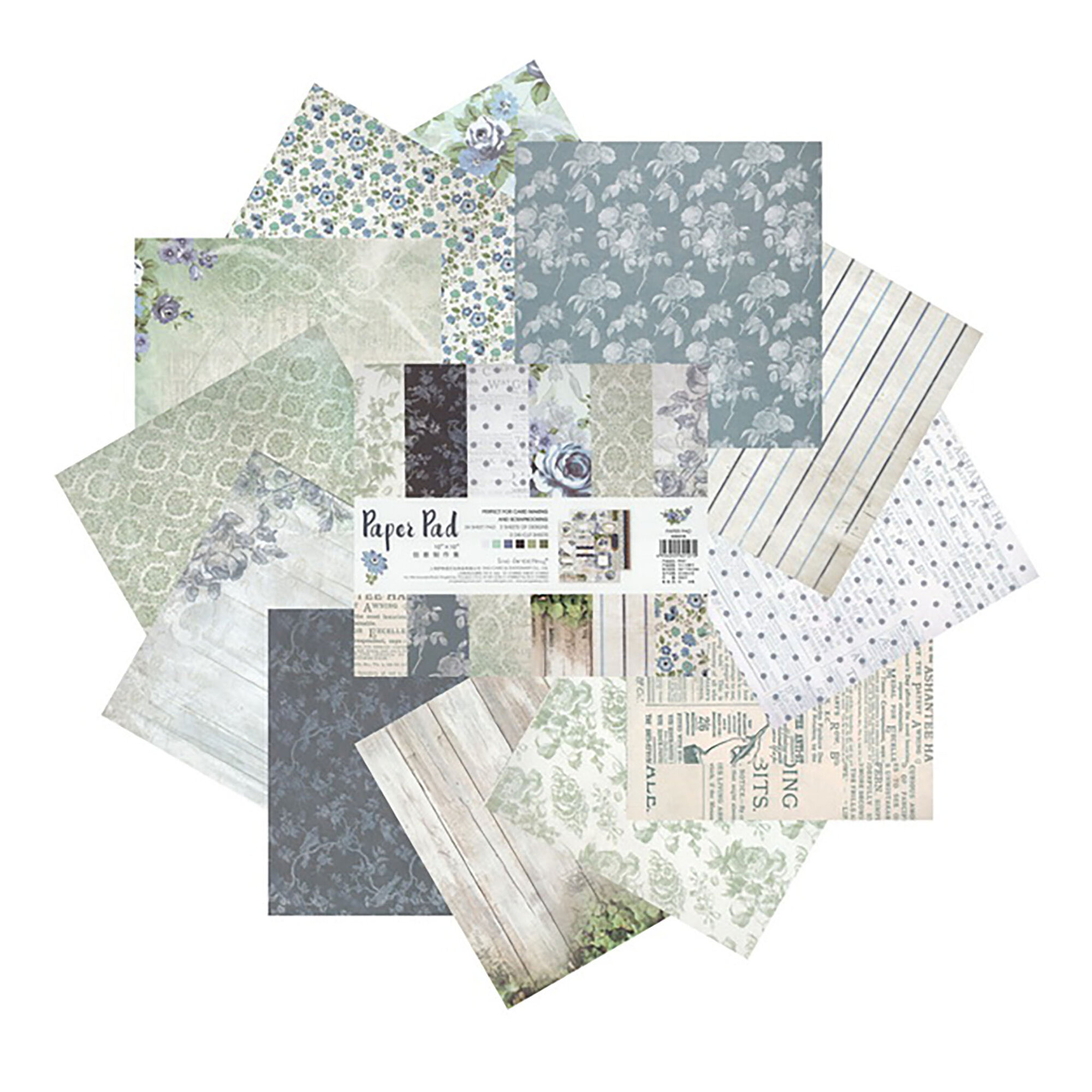 Набор скрап бумаги 054-SB Perfect Craft "Лиловый букет" 25.5х25.5 см. / Рукоделие и творчество / Скрапбукинг