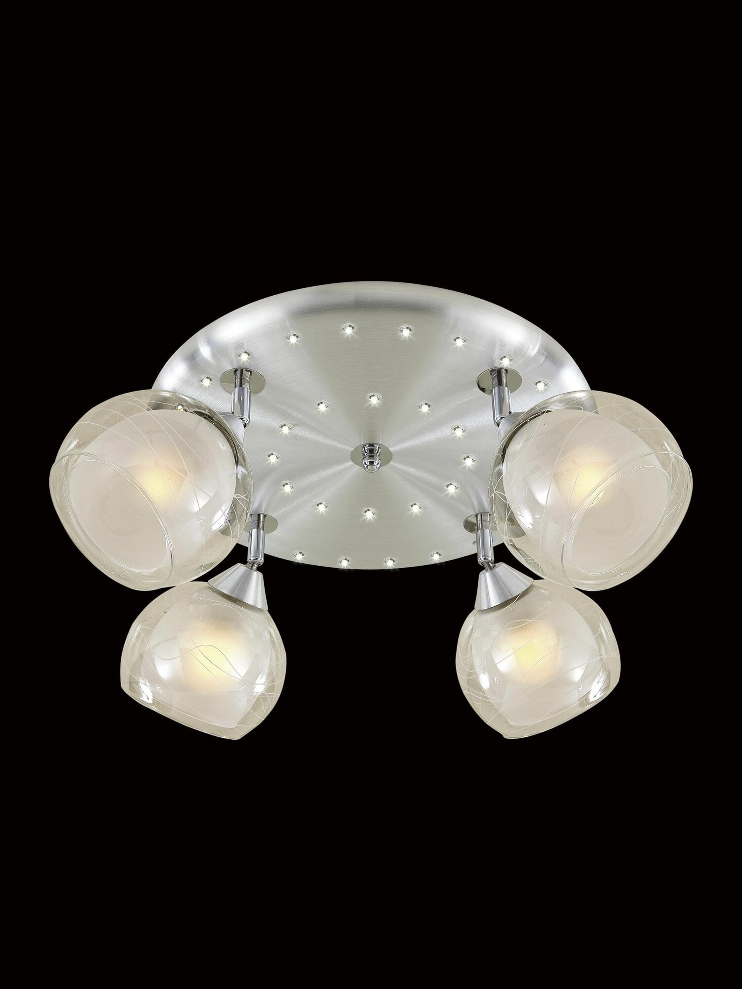 Потолочная люстра Citilux Самба CL158142 алюминиевая с хромированными элементами 4 лампы E27