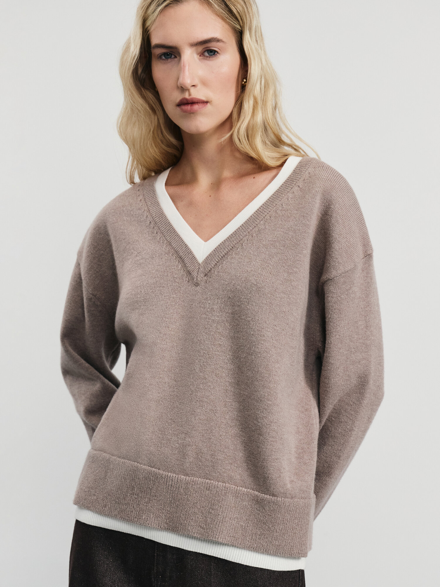 Джемпер Zarina размер 2XL (RU 52) бежевый меланж