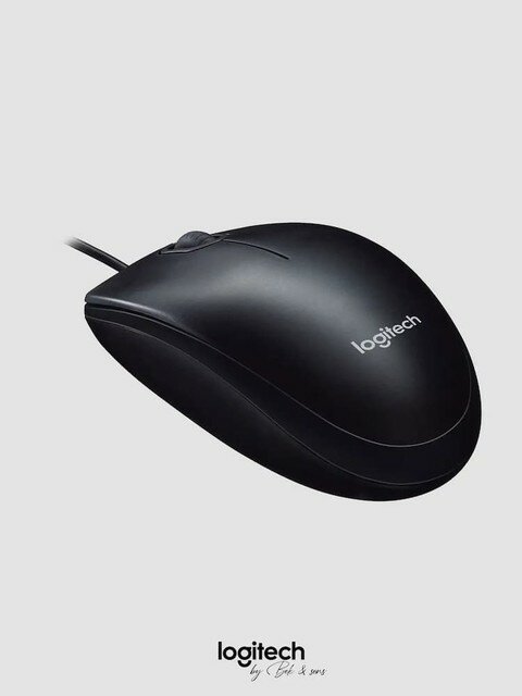 Logitech M90 — полноразмерная проводная мышка, удобно лежит в руке, подключается по USB, подходит для работы и учёбы. — фото 1