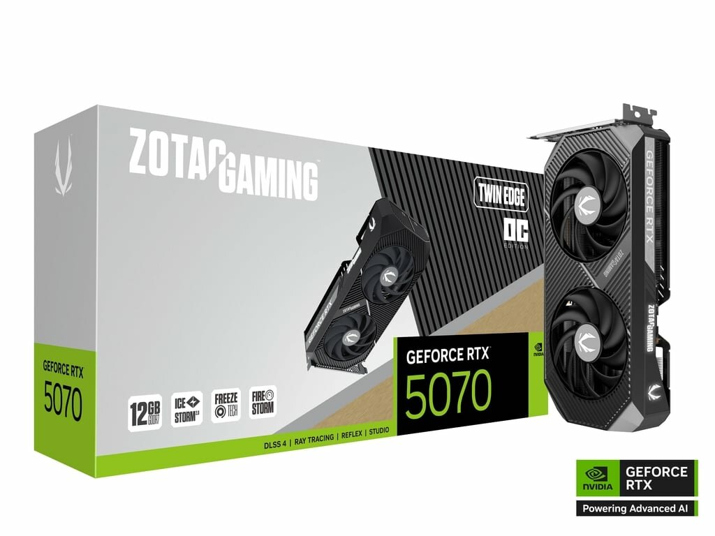Zotac - 12GB GeForce RTX5070 TWIN EDGE GDDR7 192bit HDMI 3-DP