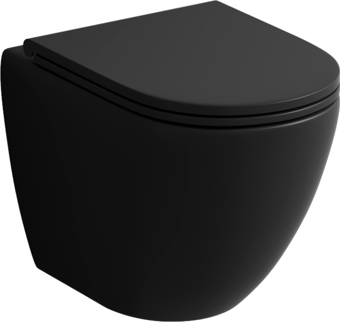 Унитаз подвесной Grossman Tornado GR-4455BMSQ безободковый черный матовый