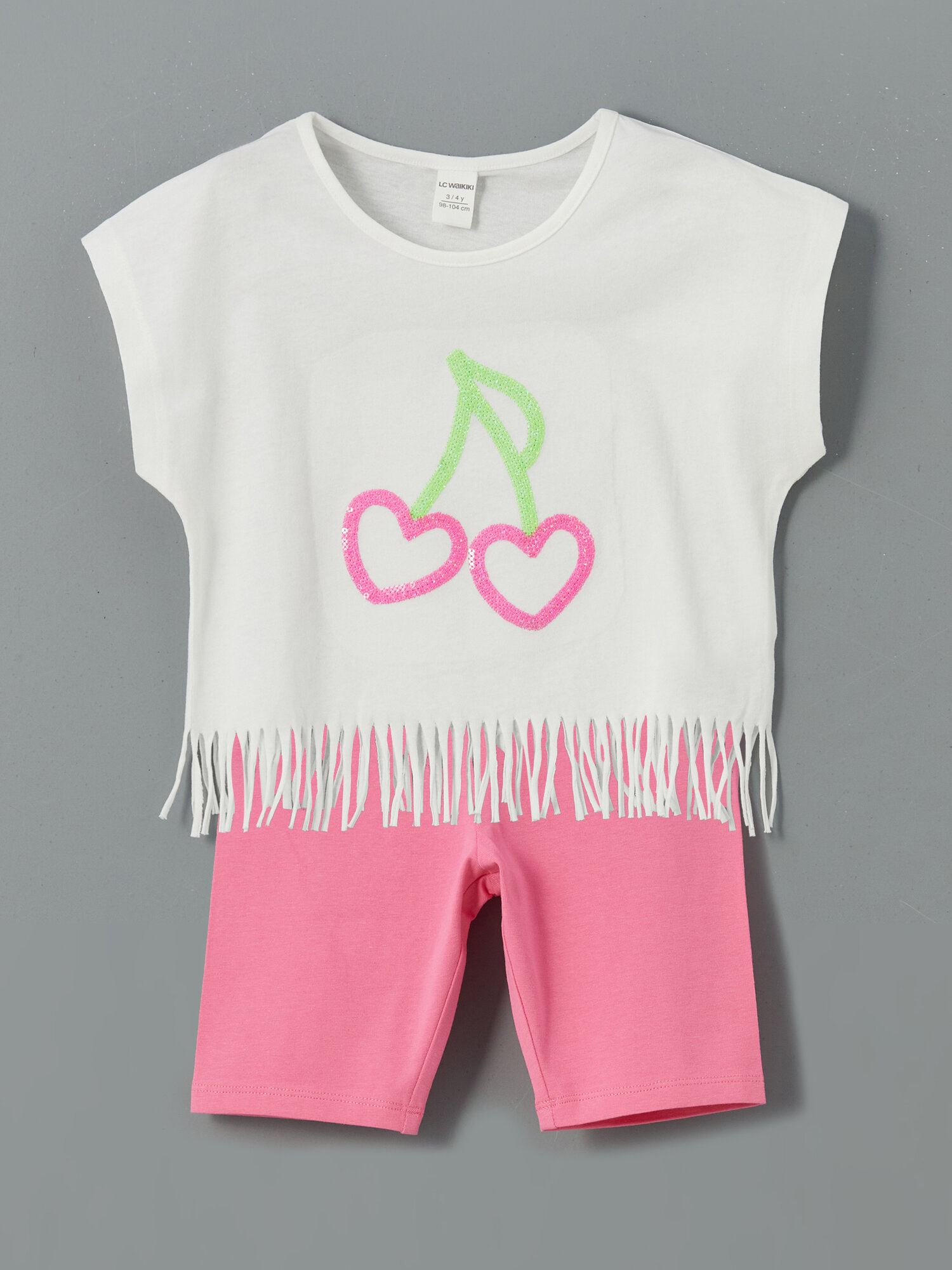 Комплект одежды LC Waikiki, размер 2-3 лет, розовый, белый