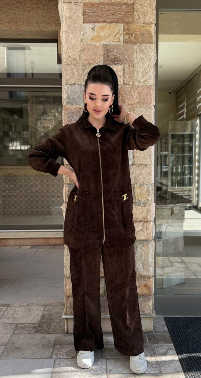 Платье  ayollar uchun uy kiyimi, ko'ylak komplekt, размер ovesize, темно-коричневый
