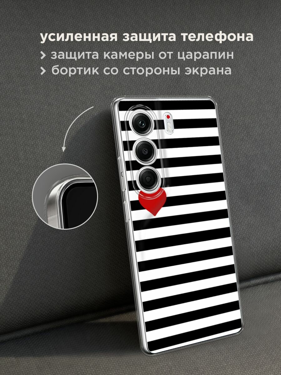 Чехол на Tecno Camon 40 Pro 5G / Текно Камон 40 Про 5G с принтом "Красное сердце" — фото 1