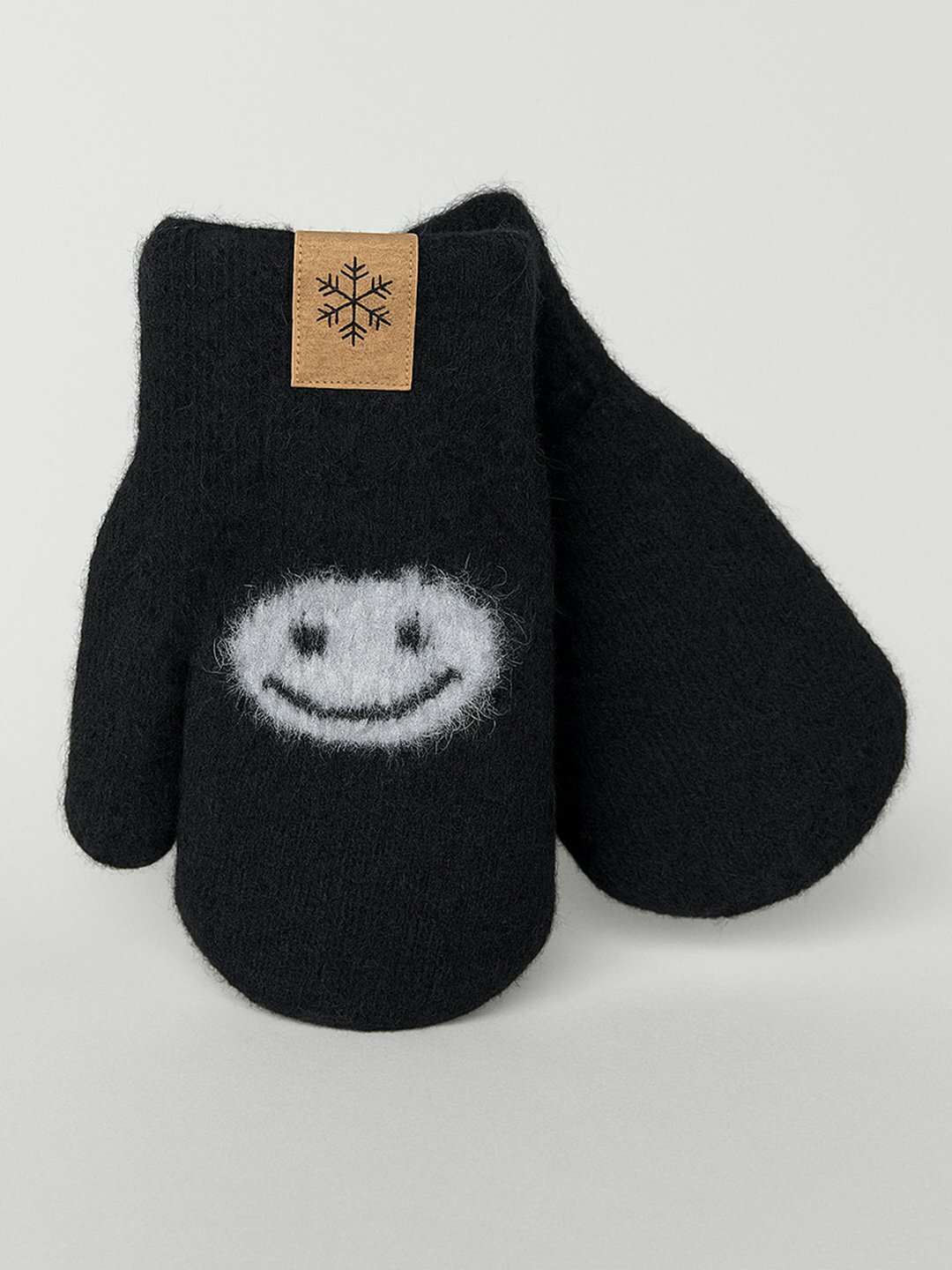 Варежки  smayl для девочек, размер 2, черный