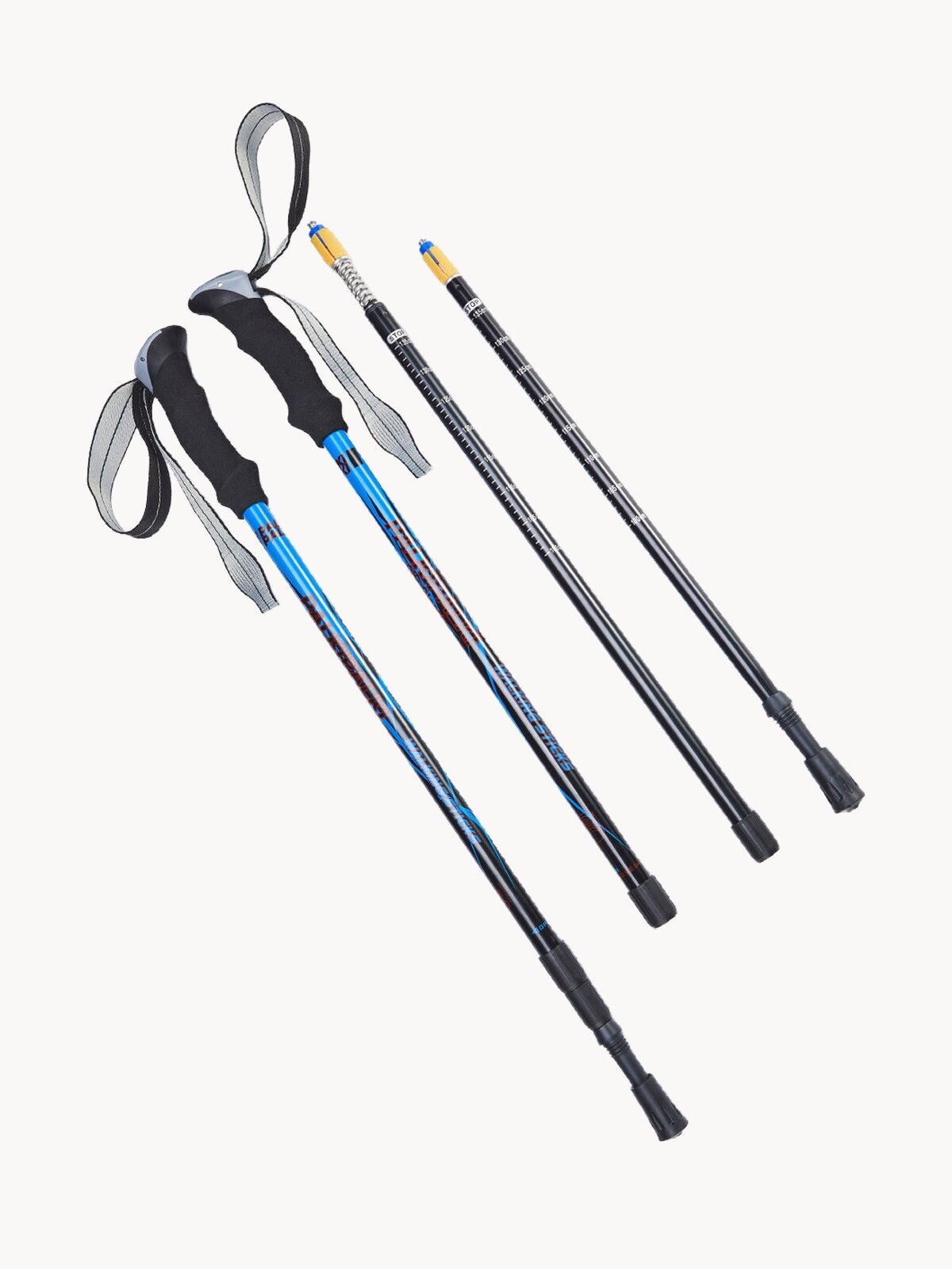 Палки треккинговые для опоры при ходьбе PALKIPALKI City Classic, набор с аксессуарами и чехлом, синие/черные