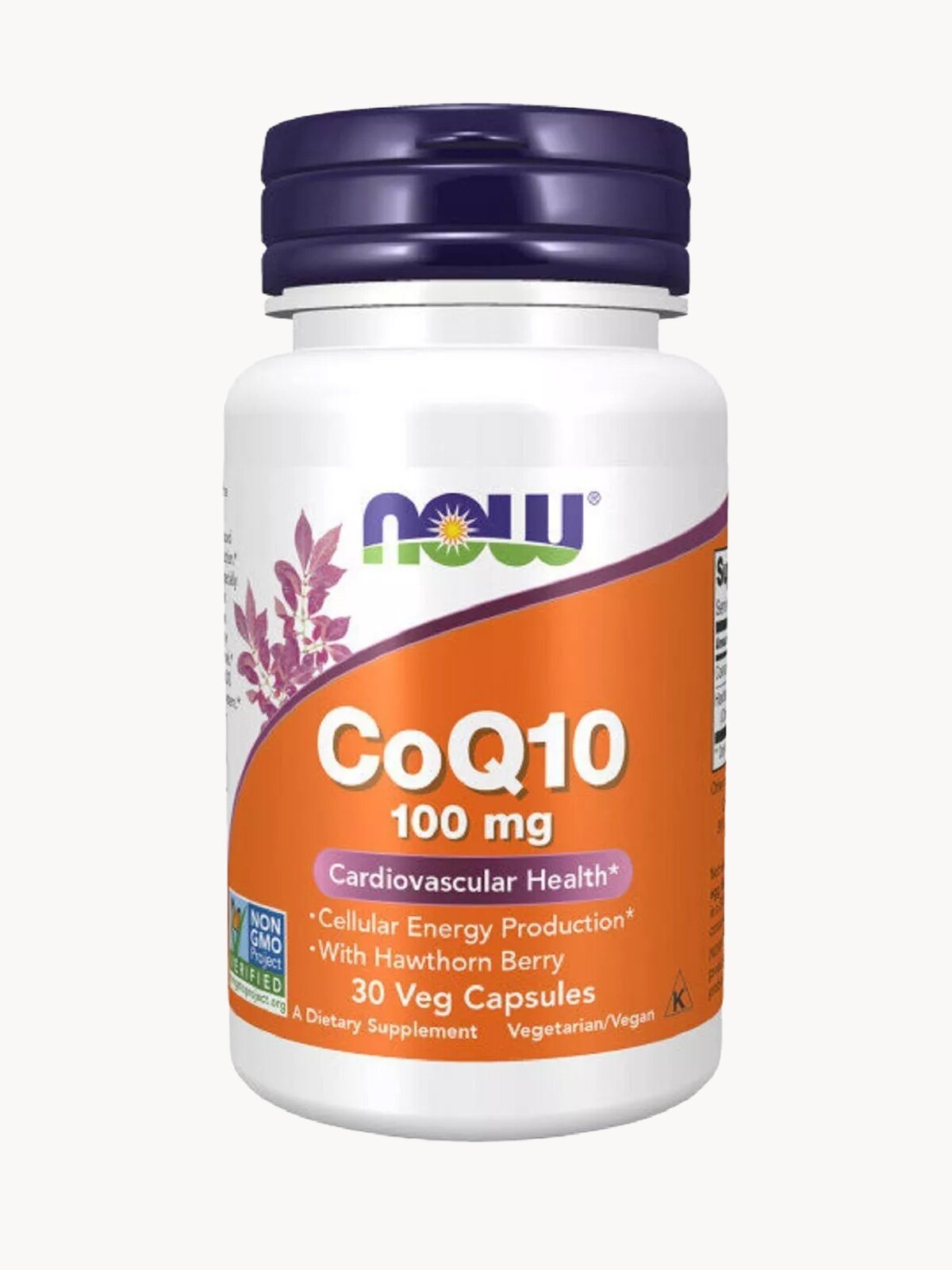 NOW CoQ10 100mg, Коэнзим Q10, 30 капсул, Антиоксидант, для сердца и сосудов, для печени и почек, для кожи