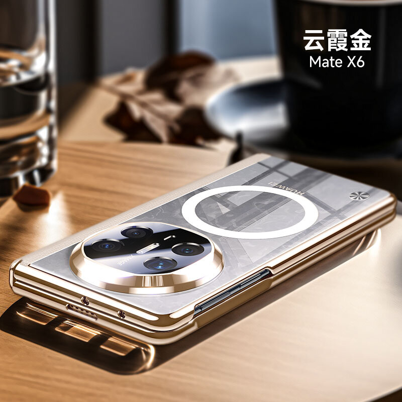 Чехол для Huawei Mate X6/Хуавей Мате X6, soft touch, чехол-кардиомонитор, поликарбонат (PC), защита камеры, ударопрочный, усиленные углы, Huawei, Huawei Mate X6, golden,