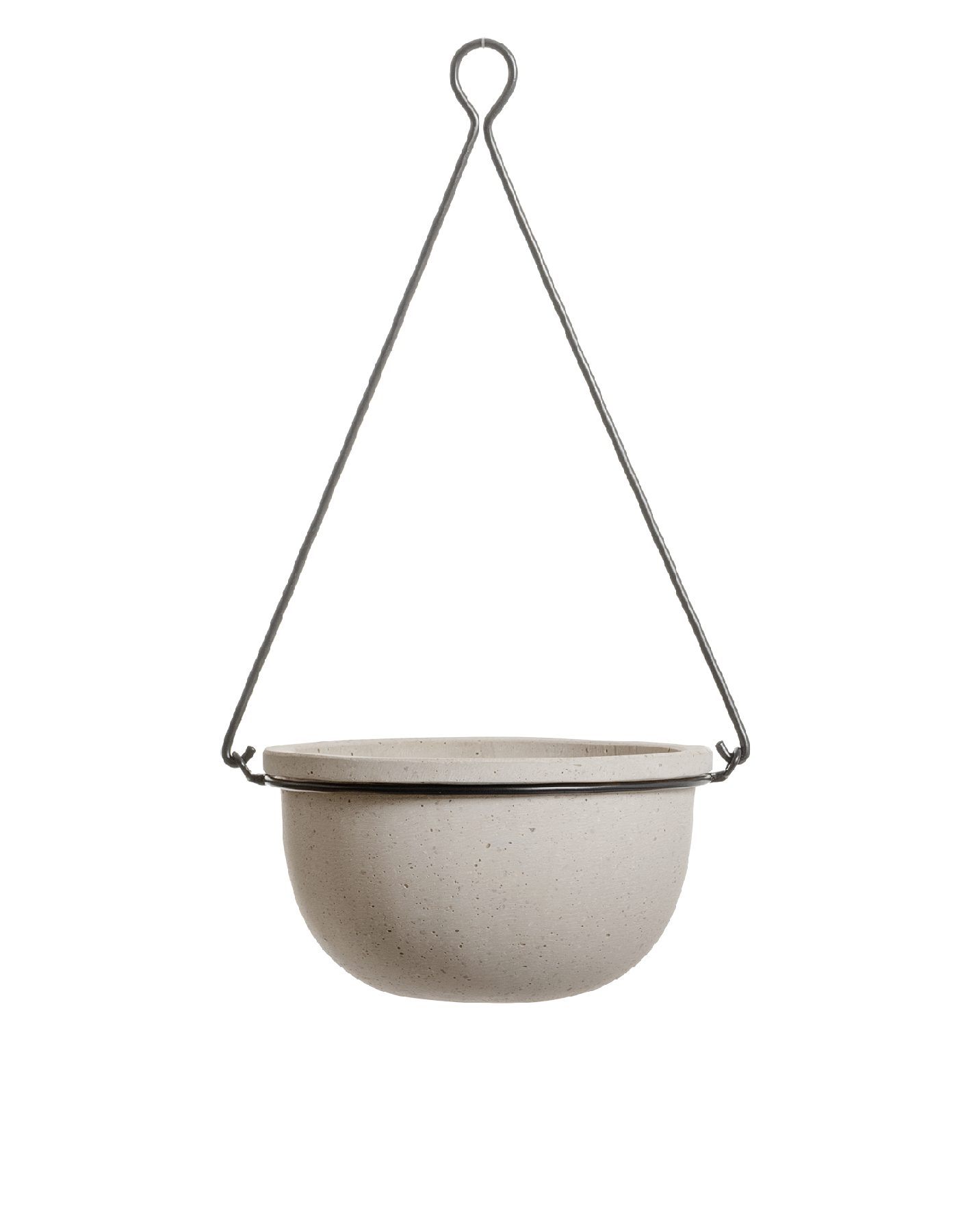 41.33-02-22-076-BE-21 Кашпо TREEZ Effectory Beton Полусфера подвесная Белый песок в-12 см, д-21 см