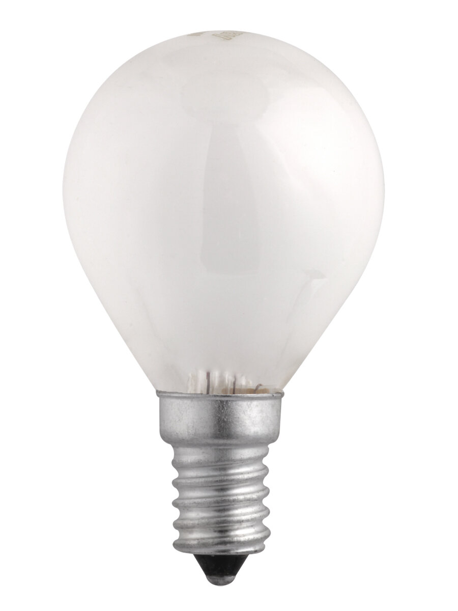 Лампочка накаливания Jazzway 40Вт 350Лм 2700К E14 Р45 теплый белый свет матовый шар