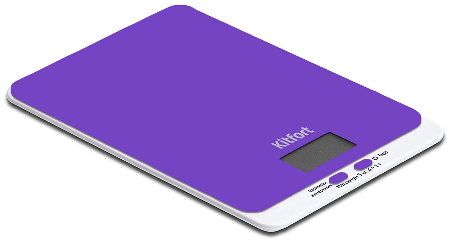 Весы кухонные Kitfort KT-803-6 ЖК-дисплей платформа из закаленного стекла макс. нагрузка 5 кг цвет фиолетовый