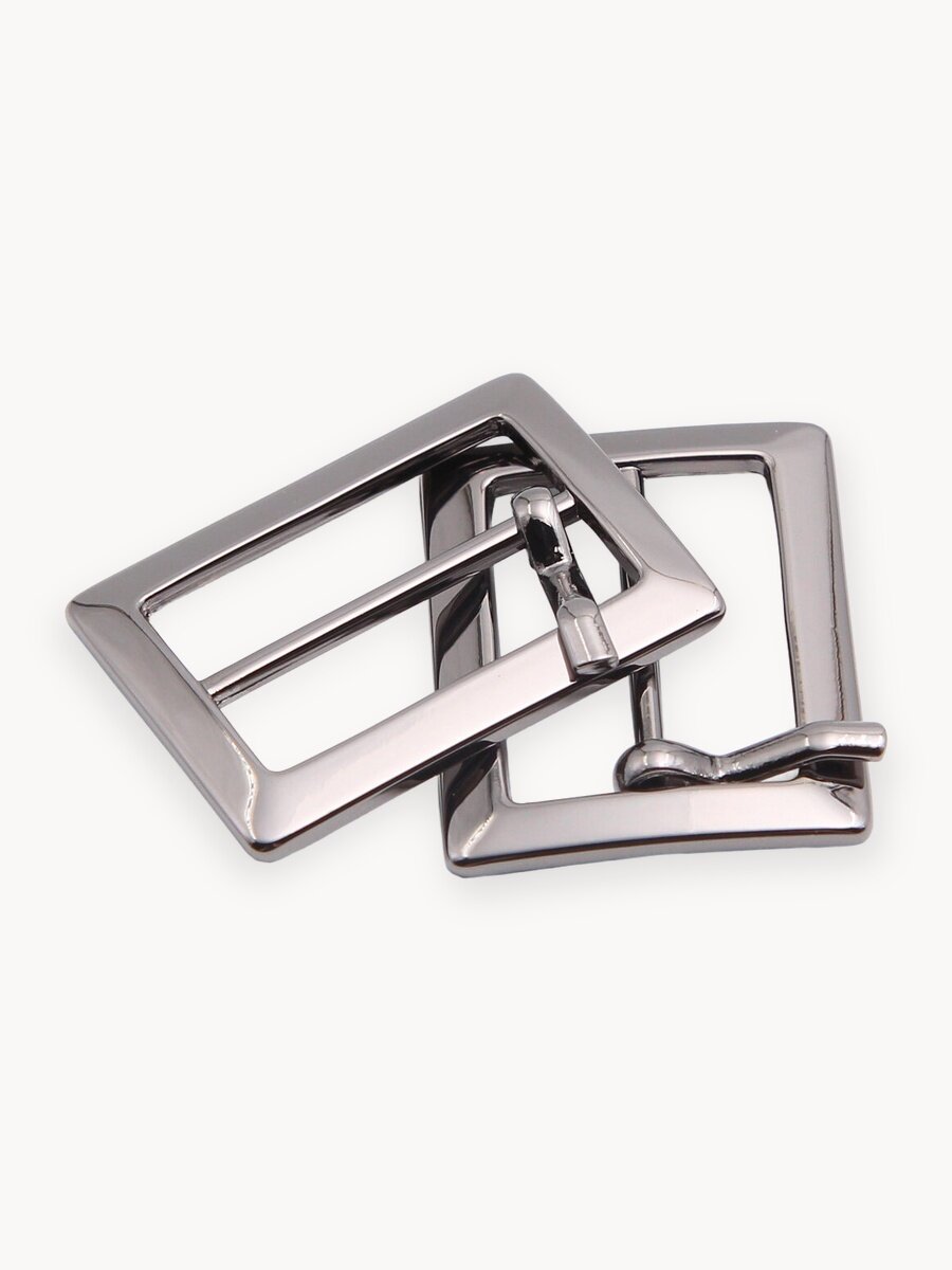 Пряжка для ремня с язычком, 2 шт, 20 мм, прямоугольная, металл (черный никель)