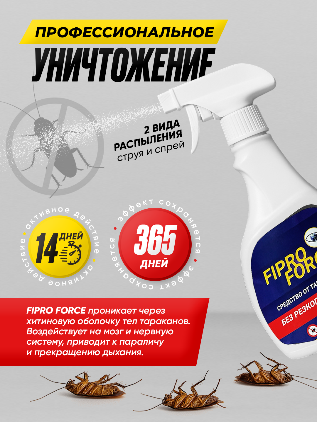 Средство от тараканов FIPROFORCE, отрава от тараканов 500 мл — фото 1