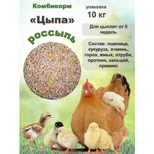 Комбикорм для цыплят "Цыпа" (Рост от 5 недель) готовая мешанка, 10 кг