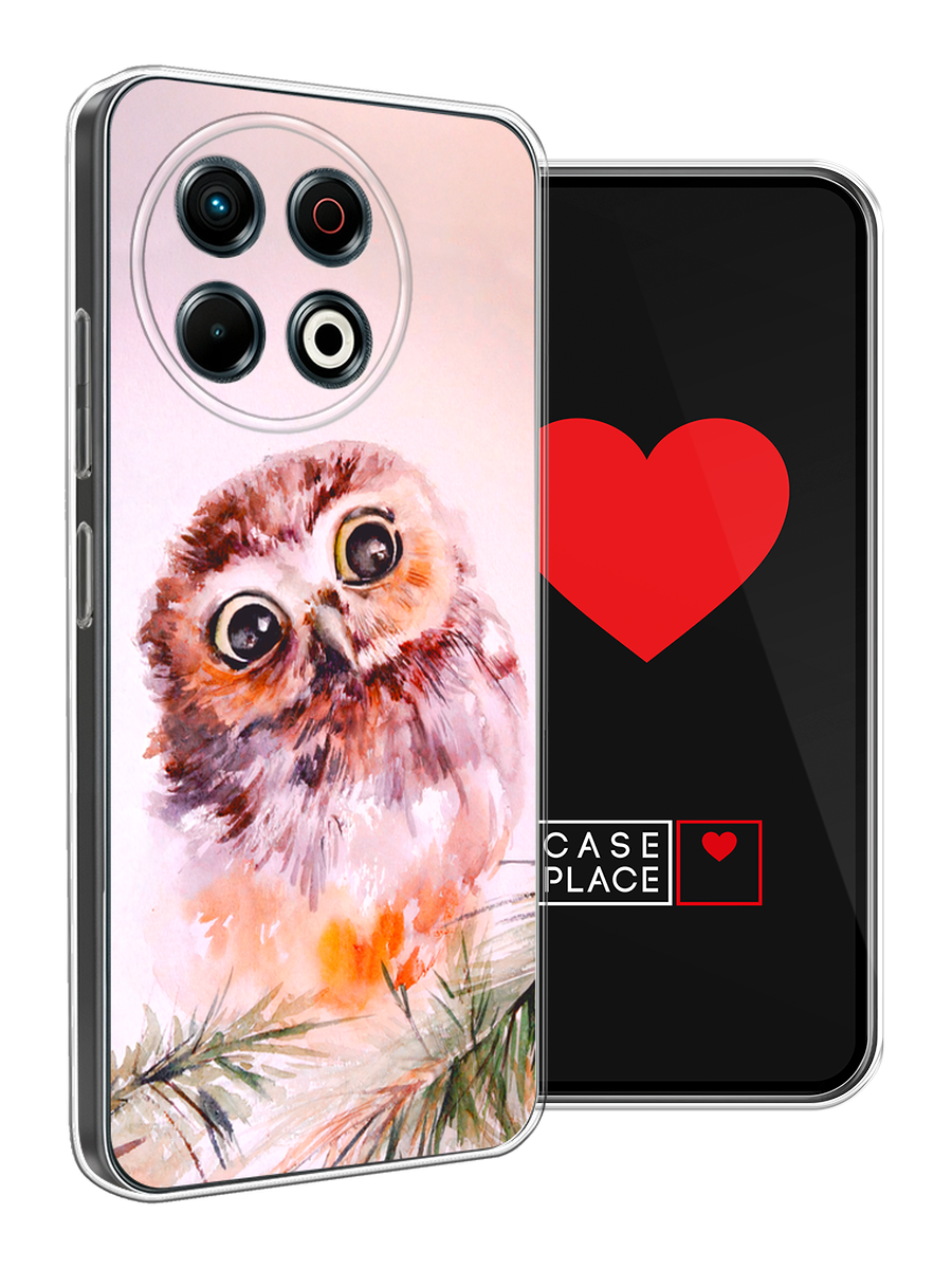Чехол на Tecno Spark 30 Pro / Текно Спарк 30 Про с принтом Beautiful white flowers, прозрачный — фото 1