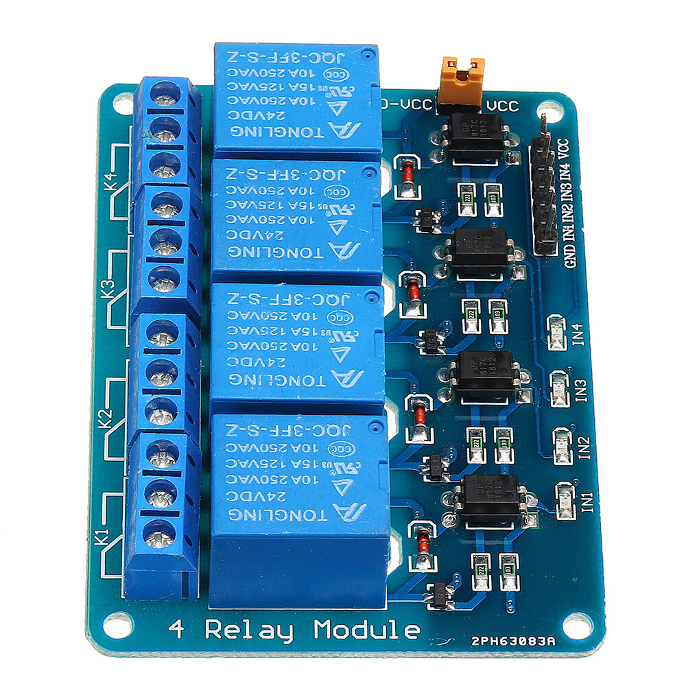 Новый Geekcreit 24V 4-канальный релейный модуль для Arduino PIC ARM DSP AVR MSP430