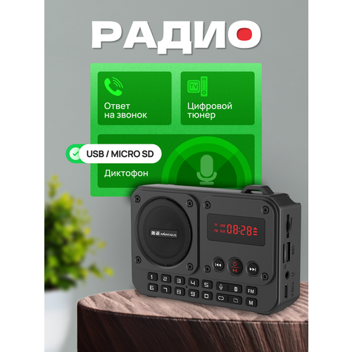 Радиоприемник с флешкой RPR-010 USB радио блютуз 1495₽