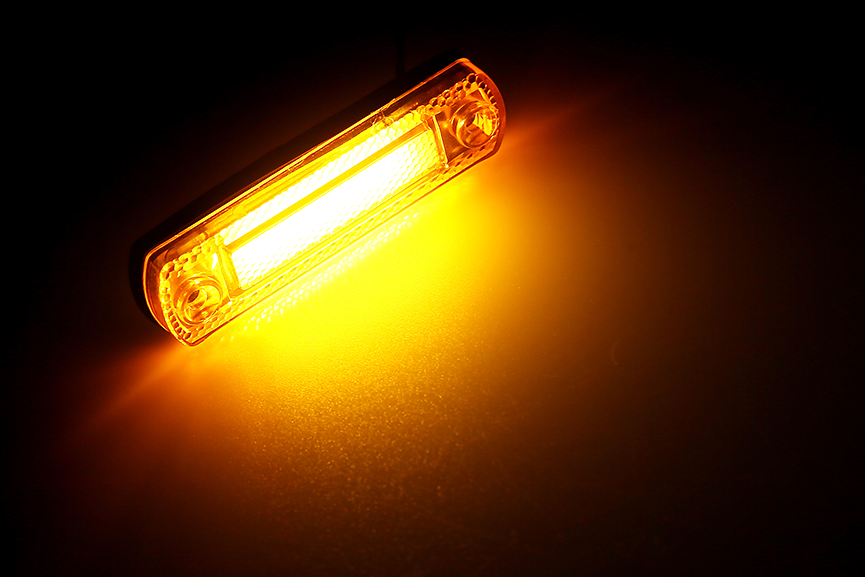 Катафот 162, светодиодный, для грузовых авто, 12LED, питание 24 В, жёлтый — фото 1