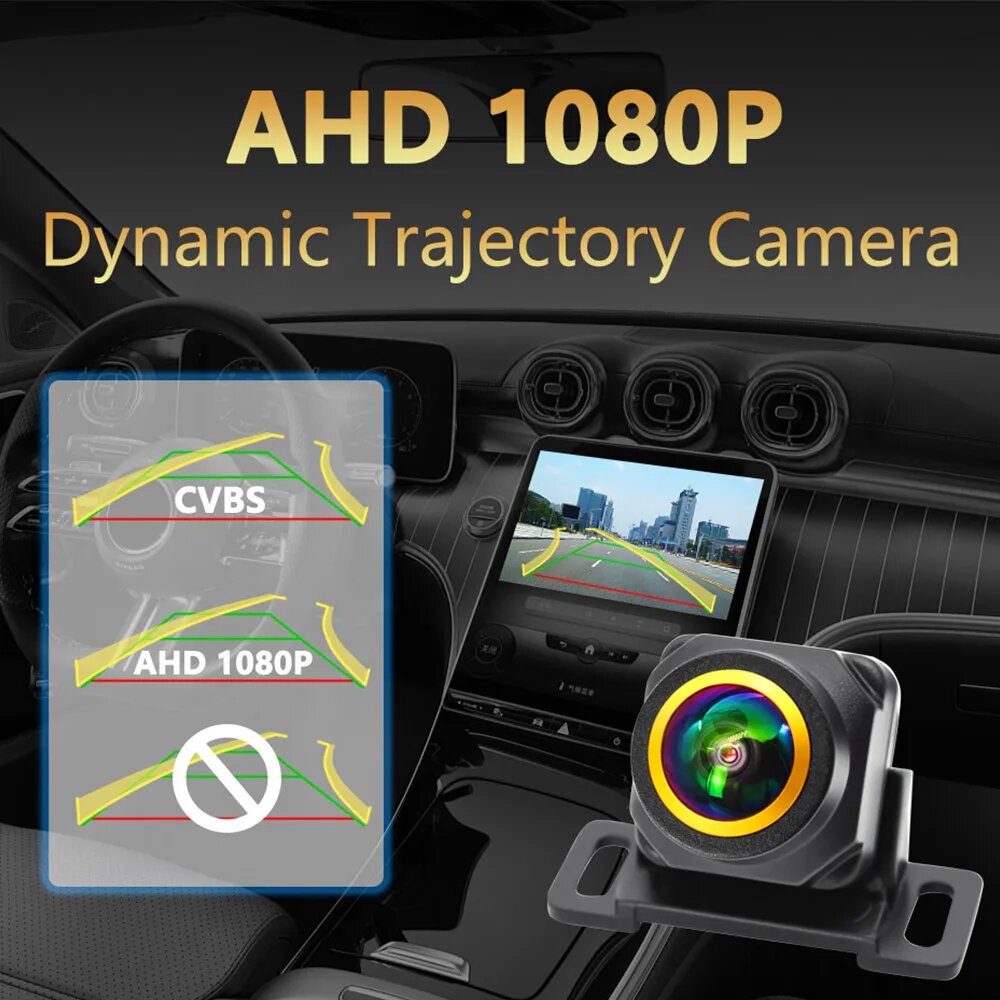 AHD 1080P Автомобильная интеллектуальная динамическая траектория отслеживает парковочную линию, камера заднего вида, вид сзади, парковка заднего вида — фото 1