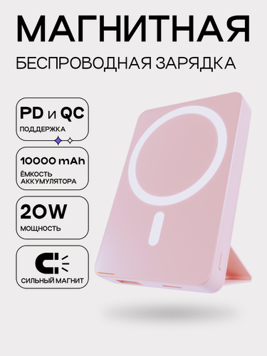 Изображение товара Повербанк с магнитным креплением, Беспроводная зарядка на iPhone 10000mAh, Внешний аккумулятор для айфона