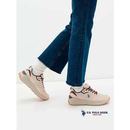 фото Кроссовки u.s. polo assn., полнота 6 (ru)/ на среднюю стопу, размер 37, бежевый