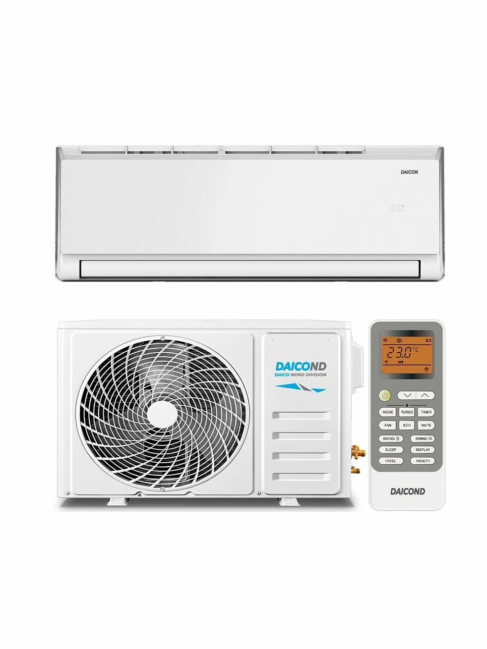 Сплит система кондиционер DAICOND ODYS DN-OS09NW, Класс А, До 25 кв. м, Пульт дистанционного управления, Белый