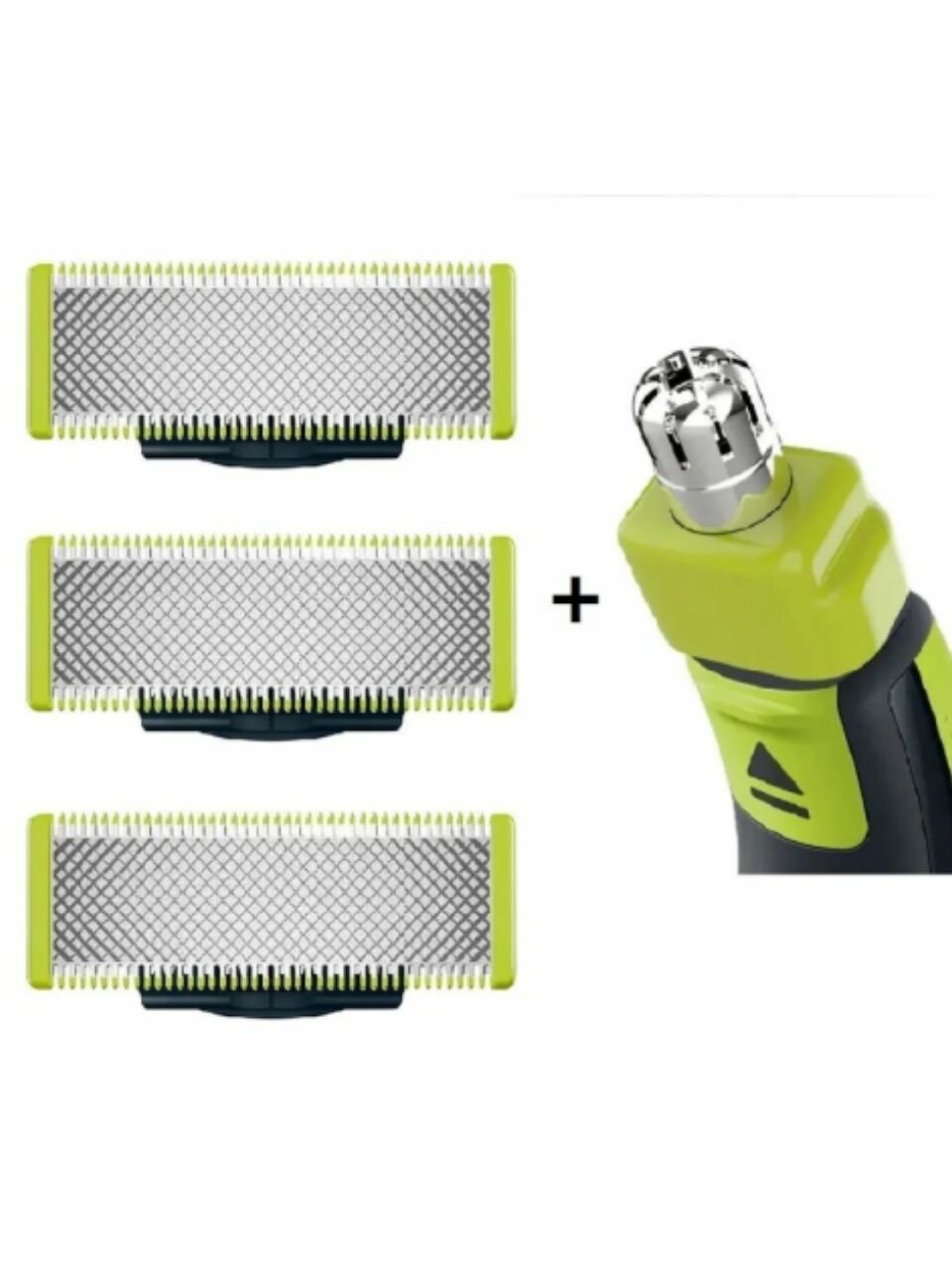Сменное лезвие Philips oneBlade 3 шт+ножницы для волос носа 1 шт