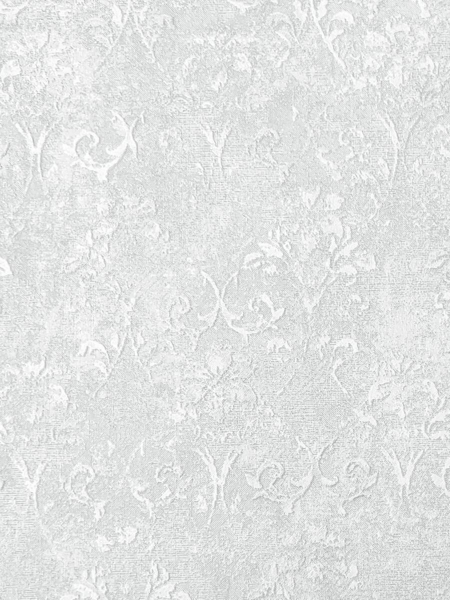 Обои винил горячего тиснения моющиеся на флизелиновой основе Marvig Shabby chic 1.06м х 10.05м вензель с блеском цвет белый 00100121