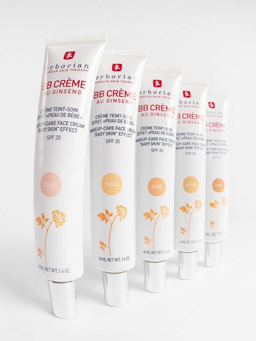 Erborian BB крем с женьшенем Золотистый 15мл - Корейский тональный уход SPF20 Сияние 24ч Маскирует поры — фото 1