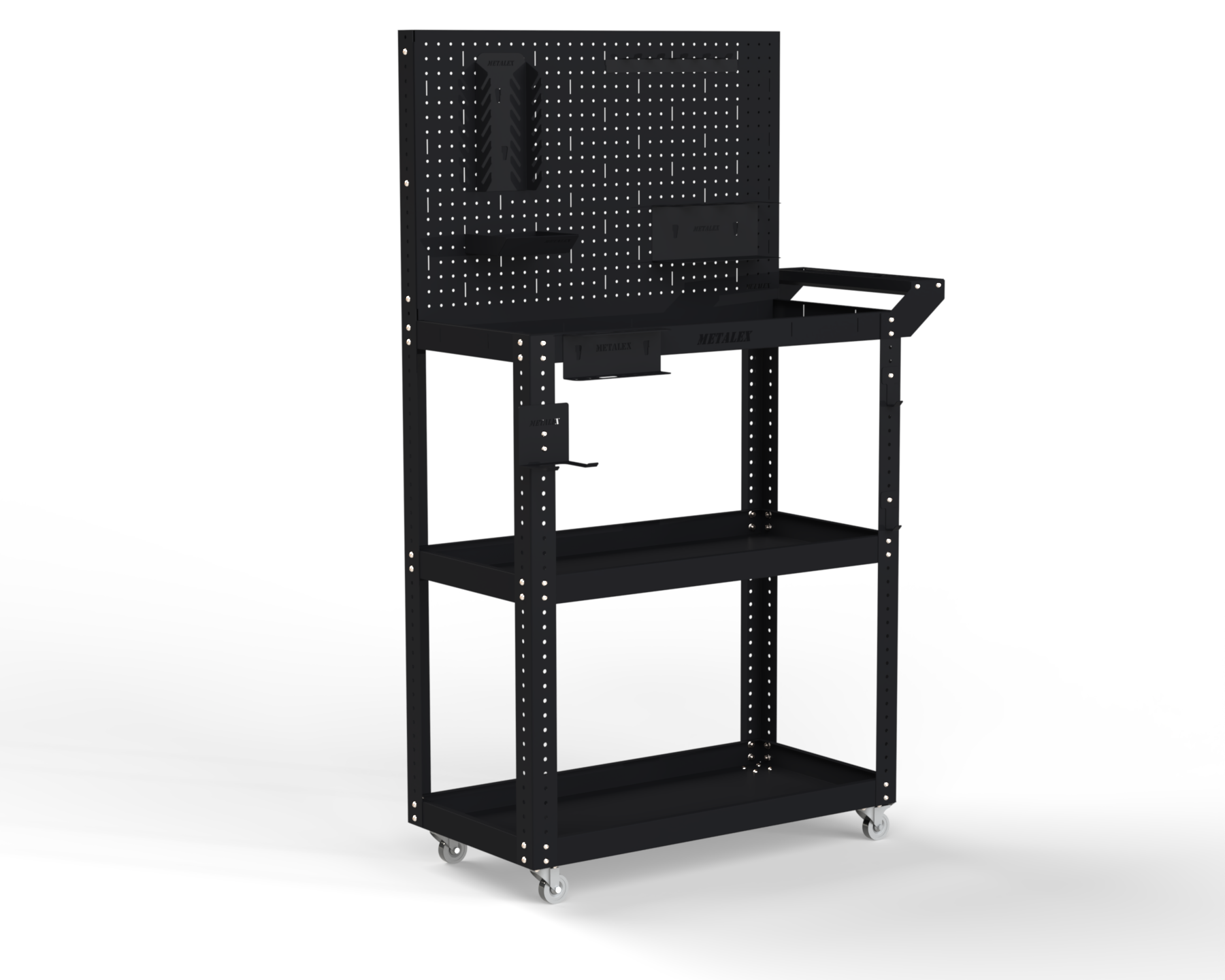 Тележка инструментальная Metalex Тип 4 900х400х950 3 полки (черный)