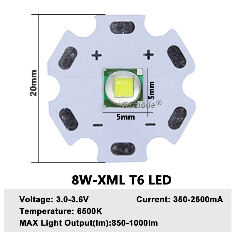LED-светодиоды XHP70 XHP90 XHP110 OTdiode, XML-T6DC3-3.6V-20mm