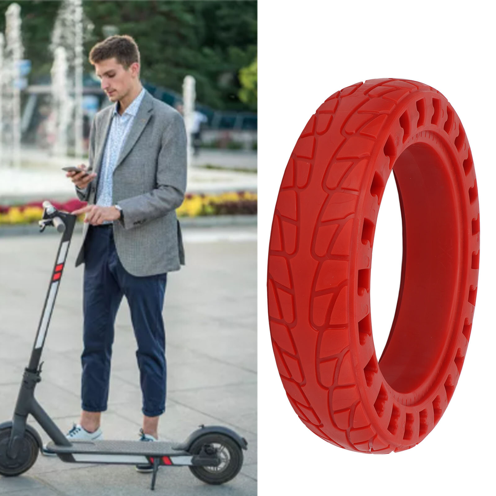 Моноколеса Xiaomi Электрическая скутер резиновая шина двойная сотовая шина для Xiaomi для NineBot 8.5IN Electric Scooters Red