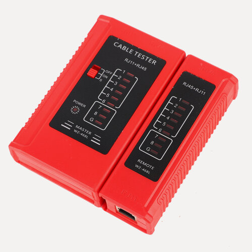 Изображение товара Тестер кабелей WZ-468 RJ45 RJ11 LAN Ethernet проверка витой пары и телефонного кабеля