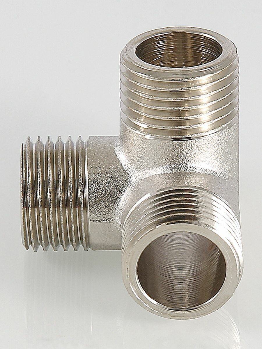 Крестовина двухплоскостная VALTEC 1/2"Н, лат. никелир, VTr.661. N.0004 — фото 1