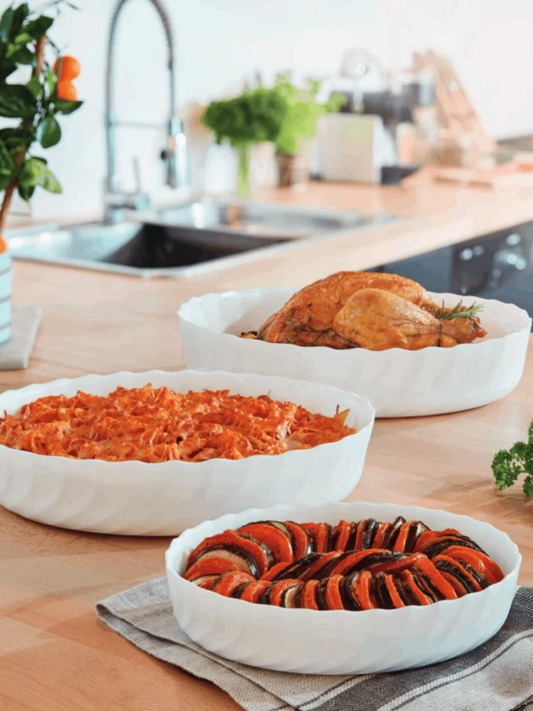 Набор овальных форм для запекания, Luminarc Smart Cuisine Trianon, 3 штуки — фото 1