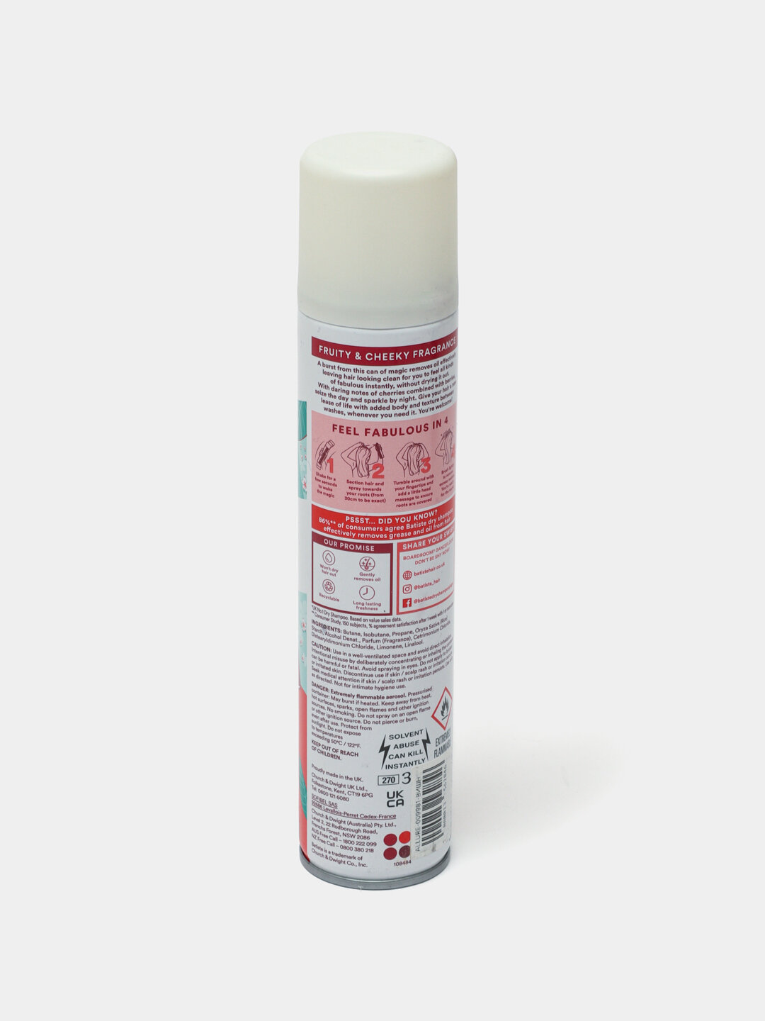 Batiste Dry Shampoo Сухой шампунь для всех типов волос, Cherry, 200 мл — фото 1