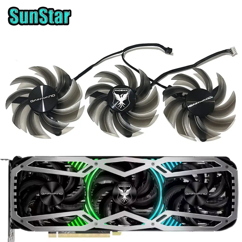 Охлаждающий вентилятор для видеокарты Gainward RTX 3060Ti 3070 3080 3080Ti 3090 LS TH8015S2H-PCC01 FAN-ABC
